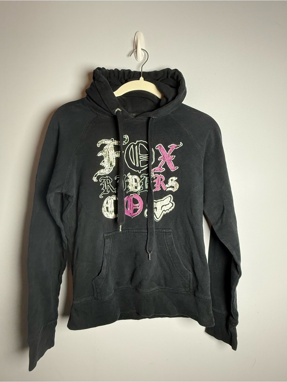 Fox Black Hoodie with Grey Fox Head Logo